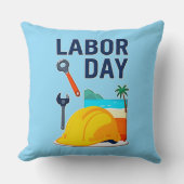 Labor Day Construction Worker Helmet Design Kissen (Vorderseite)