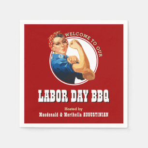 LABOR DAY GRILLEN Rosie Riveter Paper Serviette
