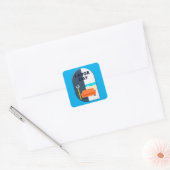 Labor Day Minimal Worker Relax Design Quadratischer Aufkleber (Umschlag)
