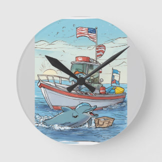 Labor Day Splash Runde Wanduhr