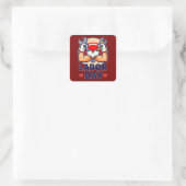 Labor Day Strong Worker Hands Illustration Quadratischer Aufkleber (Tasche)