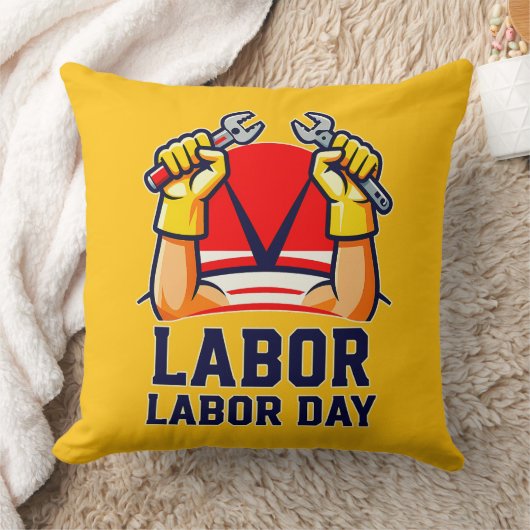Labor Day Strong Worker Pride Illustration Kissen (Decke)