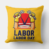 Labor Day Strong Worker Pride Illustration Kissen (Vorderseite)