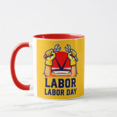 Labor Day Strong Worker Pride Illustration Tasse (Links)
