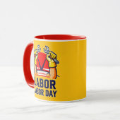 Labor Day Strong Worker Pride Illustration Tasse (Vorderseite Links)