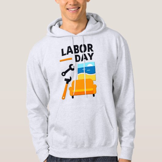 Labor Day Work Hard Relax Design with Tools Hoodie (Vorderseite)