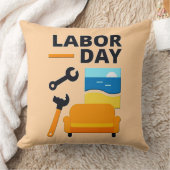 Labor Day Work Hard Relax Design with Tools Kissen (Decke)