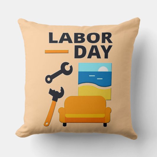 Labor Day Work Hard Relax Design with Tools Kissen (Vorderseite)