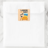 Labor Day Work Hard Relax Design with Tools Quadratischer Aufkleber (Tasche)
