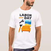 Labor Day Work Hard Relax Design with Tools T-Shirt (Vorderseite)