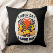 Labor Day Worker Badge Tools Design Kissen (Decke)