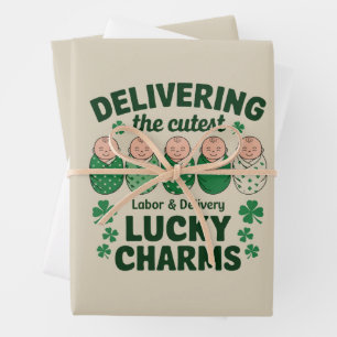Labor & Delivery Glücksbringer-Krankenschwester Kl Geschenkpapier Set