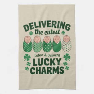 Labor & Delivery Glücksbringer-Nurse Shamrock Geschirrtuch