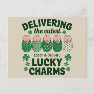 Labor & Delivery Glücksbringer-Nurse Shamrock  Postkarte