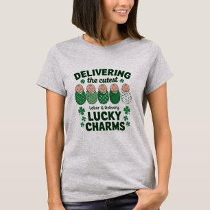 Labor & Delivery Glücksbringer-Nurse Shamrock  T-Shirt