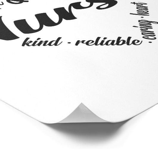 Labor & Delivery Nurse Heart Word Cloud Poster (Ecke)