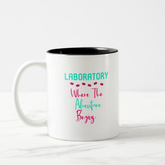 Labor, in dem das Abenteuer Spaß-LabradorTech Zweifarbige Tasse (Links)
