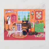 Laboratorien im Nähraum der Mama Postkarte (Vorderseite)