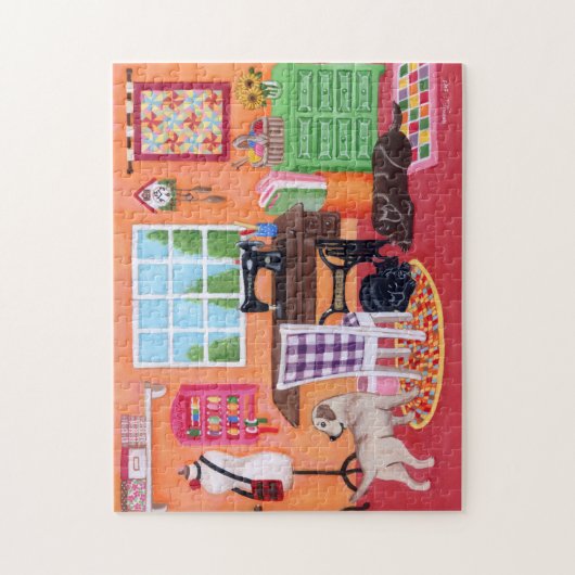 Laboratorien im Nähraum der Mama Puzzle (Vertikal)