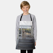 Laboratorien Welpe auf Treppen, Kinder Volldruckdr Schürze (Getragen)