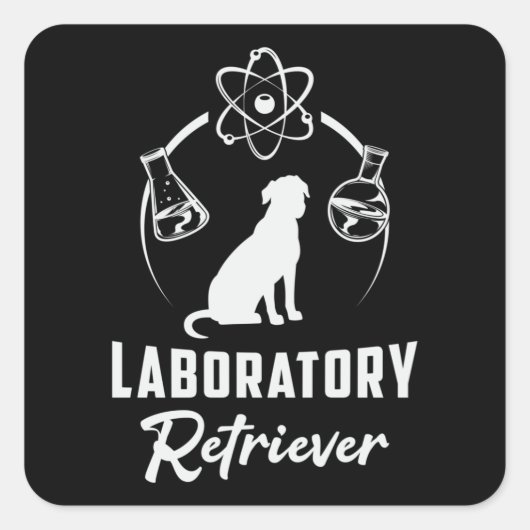 Laboratorium Labrador Retriever Dog Lover Pet Pupp Quadratischer Aufkleber (Vorderseite)