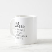 Laboratoriumsleiter-Tasse, Laborleiter-Geschenk, L Kaffeetasse (Vorderseite Links)