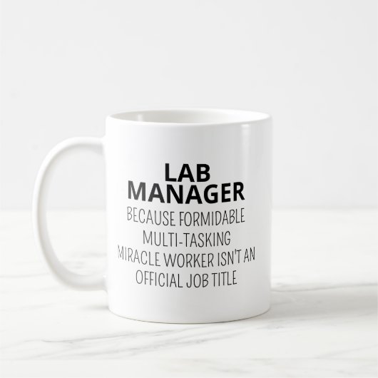 Laboratoriumsleiter-Tasse, Laborleiter-Geschenk, L Kaffeetasse (Links)