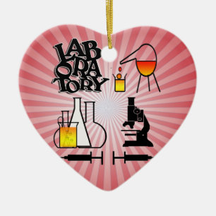 LABORATORY 4 SQUARE LOGO CHRISTMAS HERZORNAMENT KERAMIK ORNAMENT