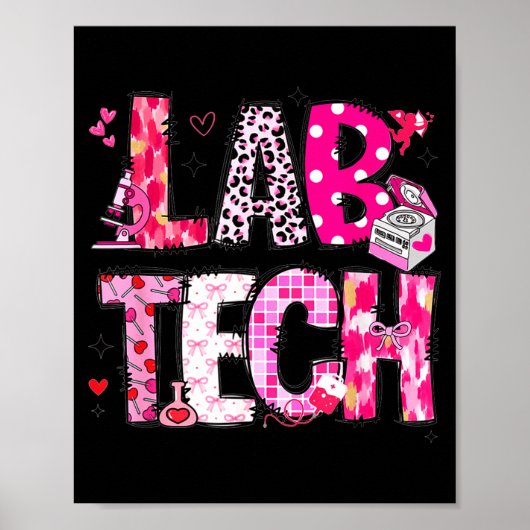 Laboratory Tech Valentines Day Medical Lab Tech La Poster (Vorne)
