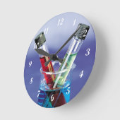 Laboratory Test Tubes and Beaker Runde Wanduhr (Winkel)