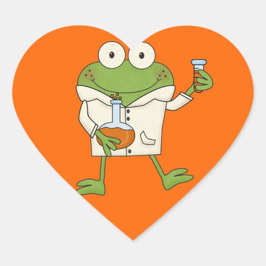 Laborfrosch Herz-Aufkleber (Vorderseite)