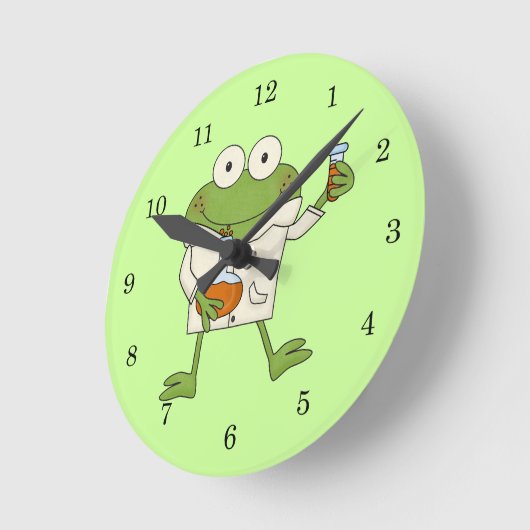 Laborfrosch Runde Wanduhr (Winkel)