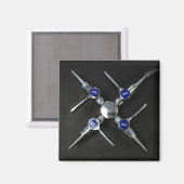 Laborgasventile auf dunkelgrauem Labrador Magnet (Vorderseite/Rückseite)