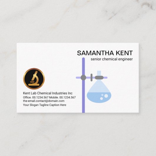Laborgeräte Beaker Flask Border Chemist Visitenkarte (Vorderseite)