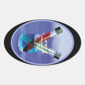 Laborprüfröhren und Beaker Ovaler Aufkleber (Vorderseite)