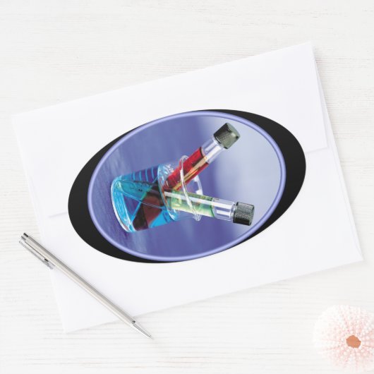 Laborprüfröhren und Beaker Ovaler Aufkleber (Umschlag)