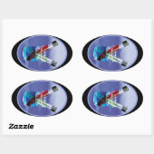 Laborprüfröhren und Beaker Ovaler Aufkleber (Blatt)