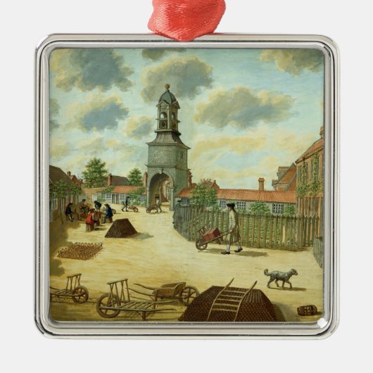 Laborquadrat Ornament Aus Metall (Vorne)
