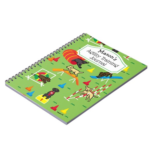 Laborrador Retriever Dog Agility Training Notizblock (Linke Seite)