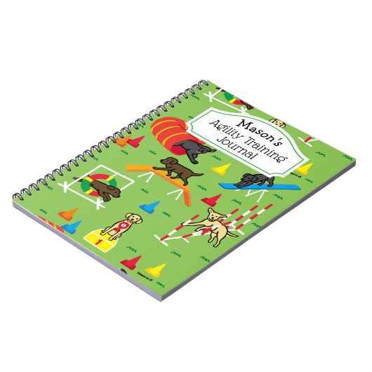 Laborrador Retriever Hund Agility Training Yellow Notizblock (Linke Seite)