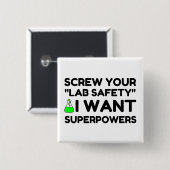 LABORSICHERHEIT WILL SUPERKRÄFTE BUTTON (Vorne & Hinten)