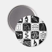 LABORSYMBOLE UND INSTRUMENTE MAGNET (Vorderseite/Rückseite)