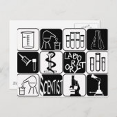 LABORSYMBOLE UND INSTRUMENTE POSTKARTE (Vorne/Hinten)