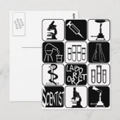LABORSYMBOLE UND INSTRUMENTE POSTKARTE (Vorne/Hinten)