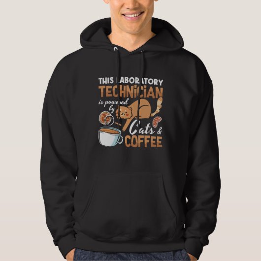 Labortechniker Cats Coffee Science Labrador Tech Hoodie (Vorderseite)