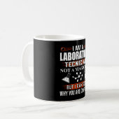 Labortechniker Labrador Tech Fun Pun Kaffeetasse (Vorderseite Links)