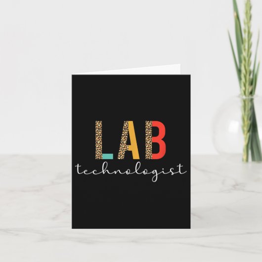 Labortechnologe Boho Leopard Labor Techniker Karte (Vorderseite)