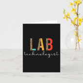 Labortechnologe Boho Leopard Labor Techniker Karte (Gelbe Blume)