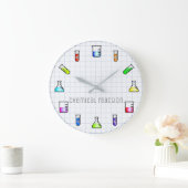 Labortests Tubes Chemistry Labrador Work Science Große Wanduhr (Zuhause)