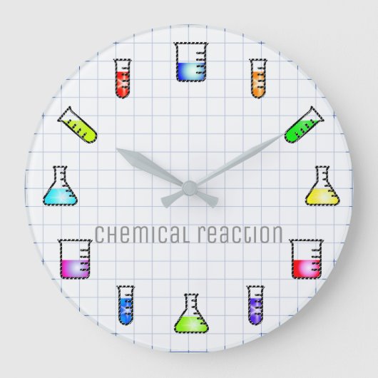 Labortests Tubes Chemistry Labrador Work Science Große Wanduhr (Vorderseite)